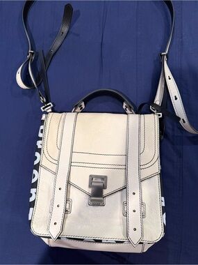 Proenza Schouler PS1 Nappa Leather Backpack Crossbody Silver Hardware.